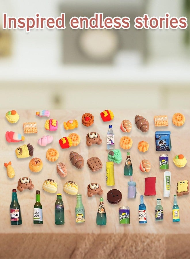 مجموعة ألعاب مصغرة، 100 قطعة من مجموعة مطبخ للعب التخيلي مع طعام وشراب مصغر، إكسسوارات بيت الدمى للعب الأدوار، ديكور منزل صغير، ألعاب تعليمية للأطفال من سن 6 إلى 12 عامًا - Image 4